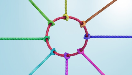 Colorful as diverse ropes connected together