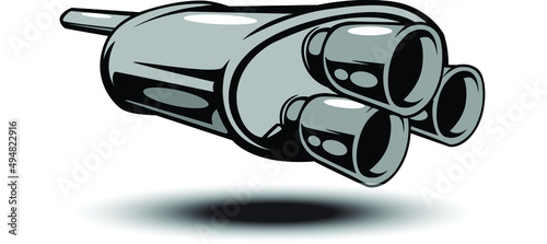 Element of the car service. Muffler isolated on white background. Symbol for car service design logos and emblems.