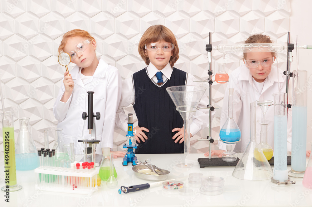 curious children in lab curious children in lab