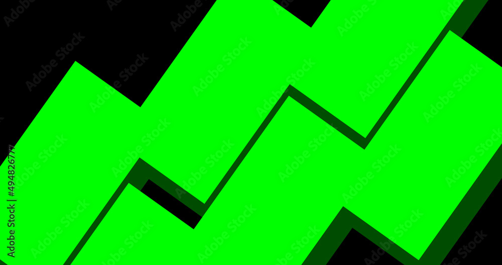 Green geometric shape on black background for art banner concept Green geometric shape on black background for art banner concept
