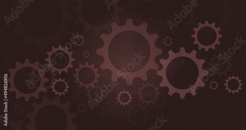 Abstract red gears elements for modern cartoon background