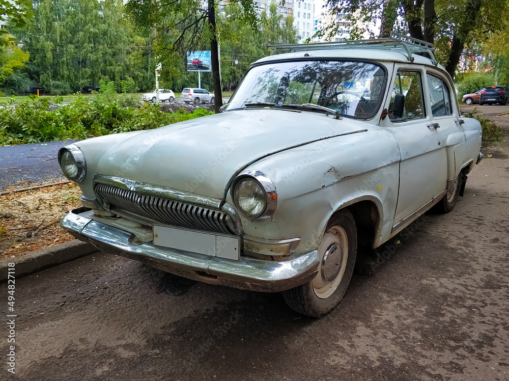 Retro car on the streets of the city. Retro car on the streets of the city.