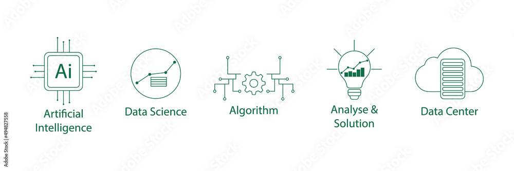 Photo & Art Print artificial intelligence, data science, algorithm ...