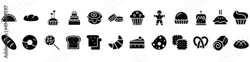 Bakery icon vector set. cooking illustration sign collection. bake symbol.