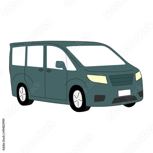 乗用車のイラスト（白背景・ベクター・切り抜き）