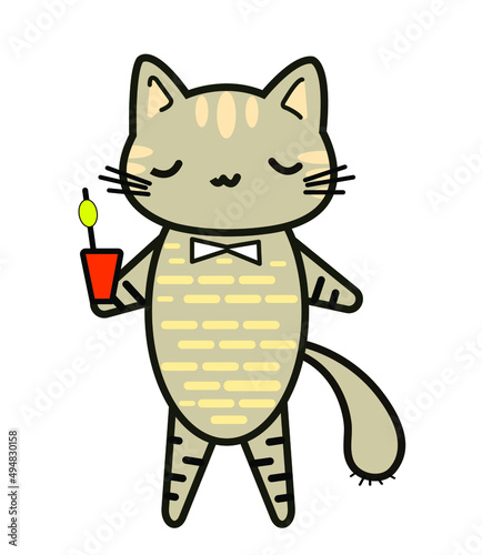 
Funny animals. A little kitten. Vector image in cartoon style. Color image.