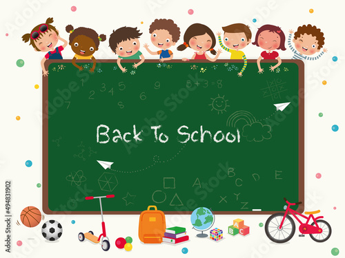 Education of Preschool Children, space for your text entry, vector, illustration