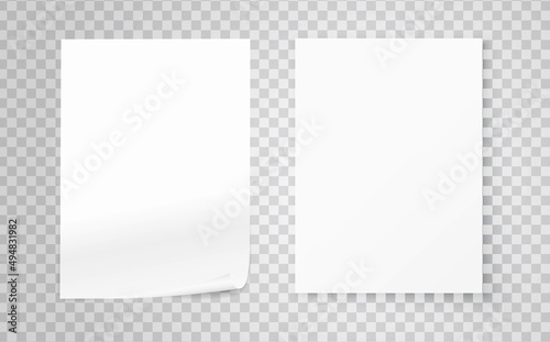 White blank A4 paper. Templates for presentation of the design of a flyer