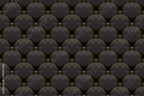 黒と金の高級革ソファ高級のベクターシームレス背景 photo