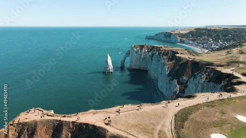 The cliffs of Etretat, France. Seen from above.