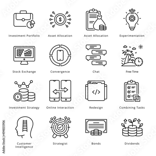 Smart Business Outline Icons - Stroked, Vectors