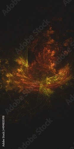 3D rendering abstract multicolor fractal background