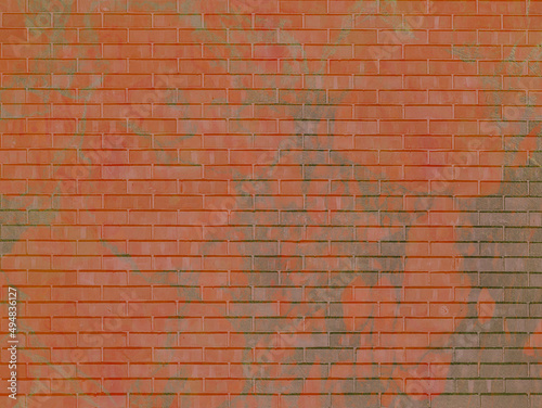 Grunge background with brick wall texture. Brown and orange tones. 
