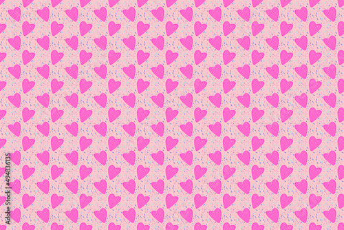 pink heart pattern seamless multicolored doodle pattern,for Valentine's Day,pink background