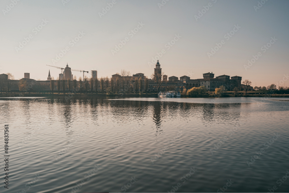 view of the city of mantova from the river
