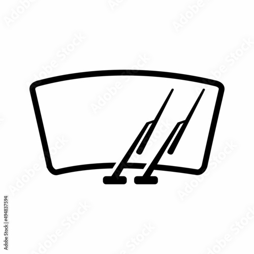 car wiper windshield flat style icon