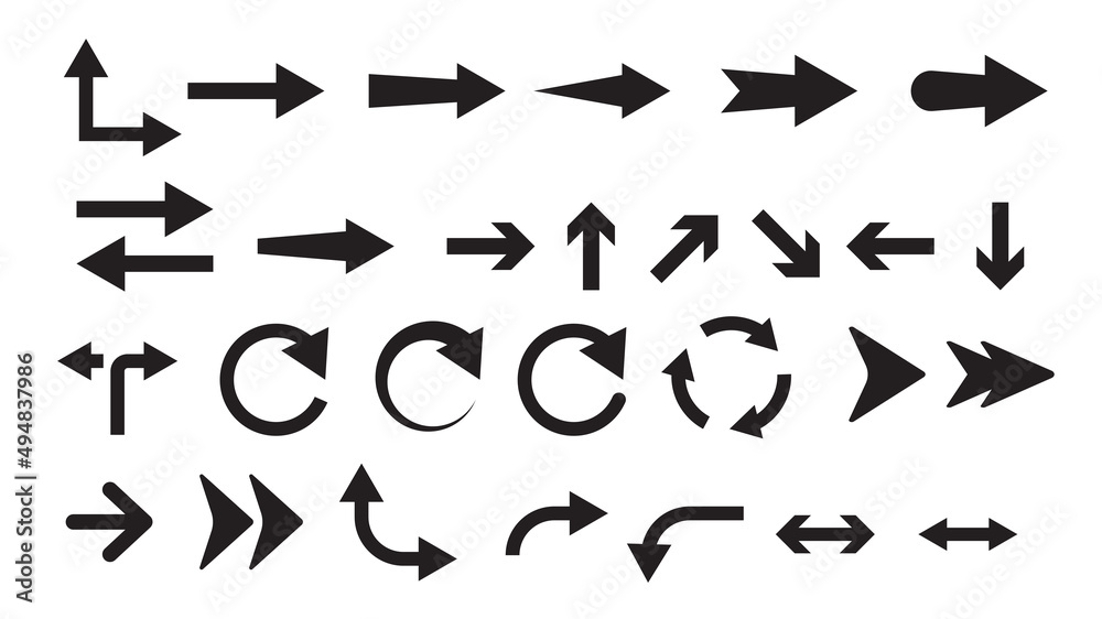 Arrows big black set icons. Arrow icon. Arrow vector collection. Arrow. Cursor. Modern simple arrows. Vector illustration Arrows big black set icons. Arrow icon. Arrow vector collection. Arrow. Cursor. Modern simple arrows. Vector illustration