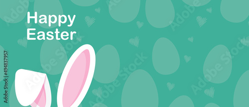 green easter background with bunny