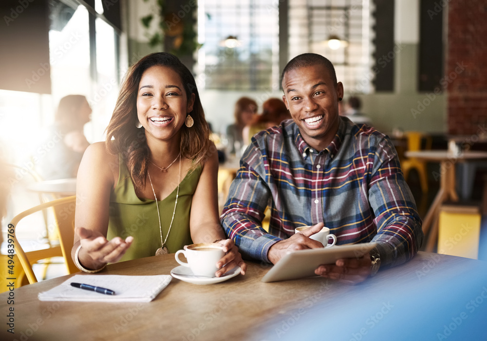 Double dates are double the fun. Shot of a couple enjoying a double date with friends in a coffee shop. Double dates are double the fun. Shot of a couple enjoying a double date with friends in a coffee shop.