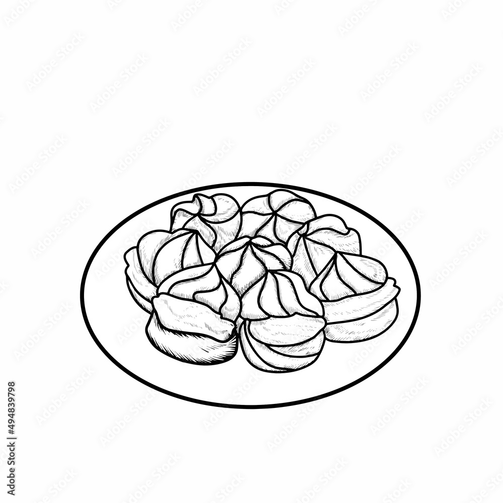 illustration of choux pastry illustration of choux pastry