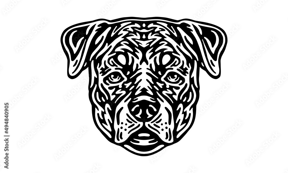 Rottweile dog logo pet portrait Rottweile dog logo pet portrait