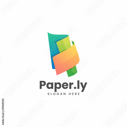Free Download Vector Logo Illustration Paper Gradient Colorful Style. - GFXLoad