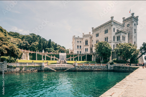 view of the miramare castle by the sea in trieste