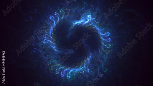 3D rendering abstract colorful fractal light background