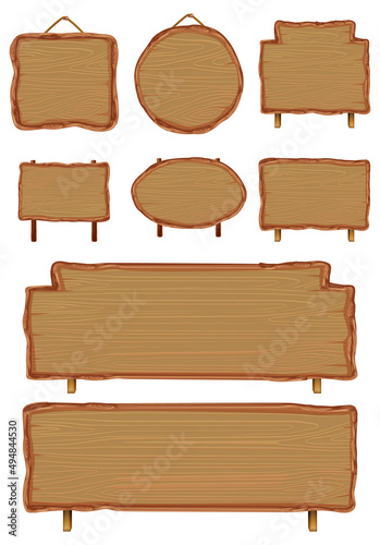 Set of different wooden sign boards