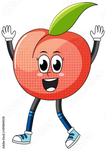 Apple cartoon character on white background