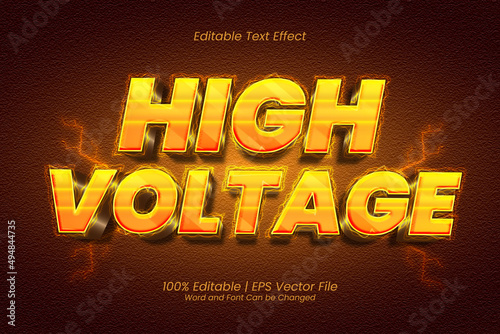 Editable text effect - High Voltage 3D Game style
