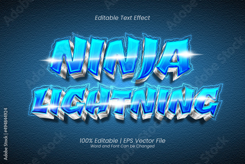 Ninja Lightning editable text effect 3D Game Style