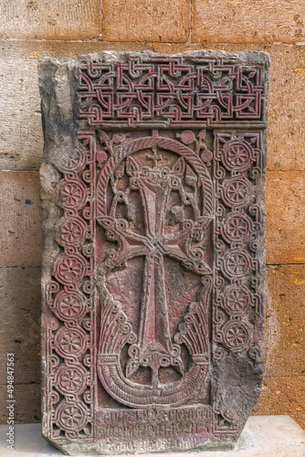 Khachkar in Armenia photo