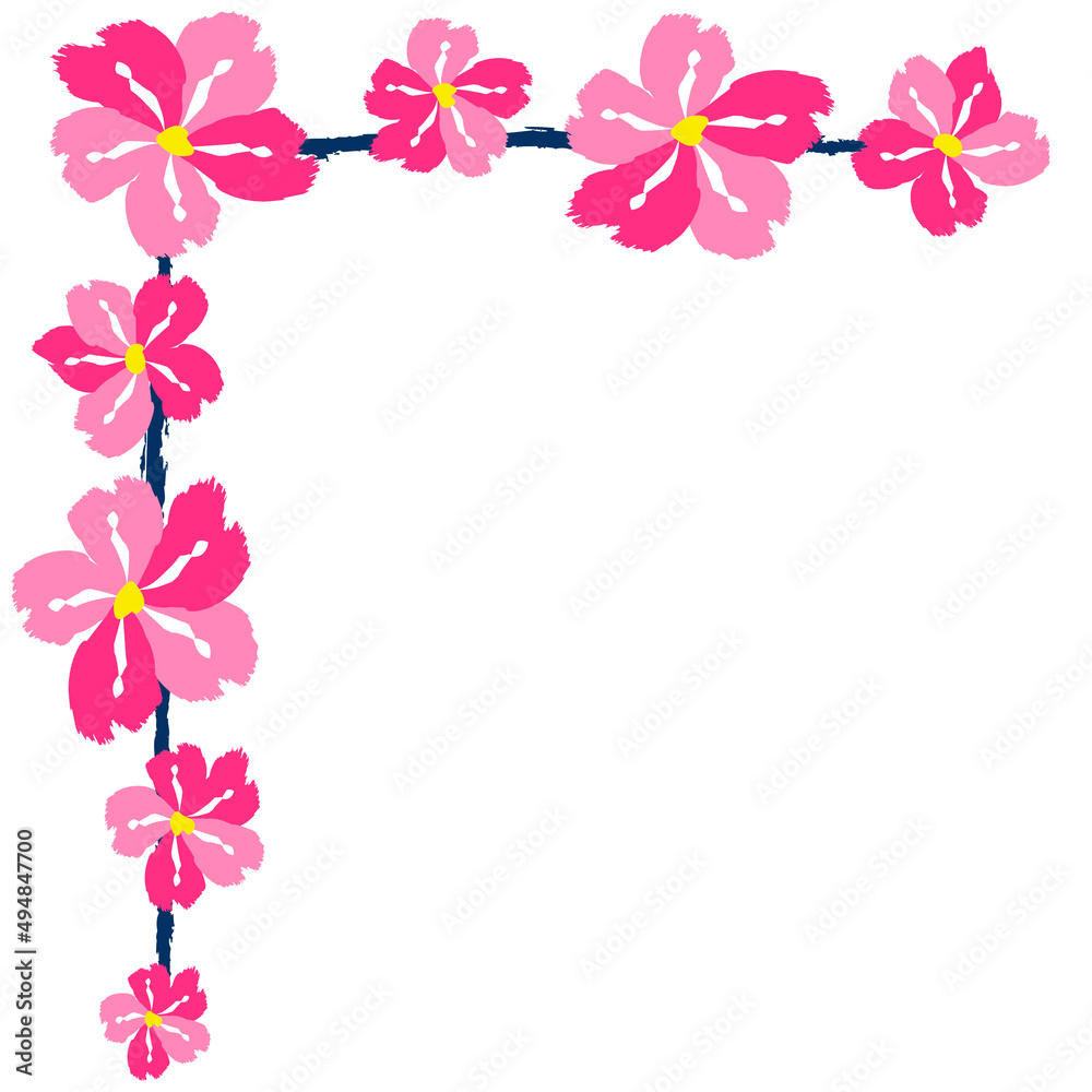 Flower frame border size a4, format a4. Floral pattern. Cute floral background. Background with flower brush strokes Flower frame border size a4, format a4. Floral pattern. Cute floral background. Background with flower brush strokes