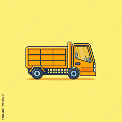 A trash truck cartoon illustration isolated object