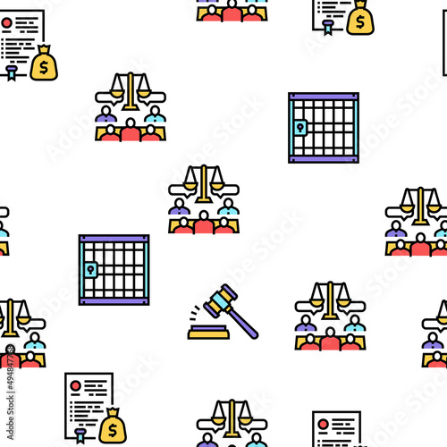 Law Justice Dictionary Collection Icons Set Vector. Family And Social Norms, Leasing And Breach Of Contract, Penalty And Divorce Law Black Contour Illustrations