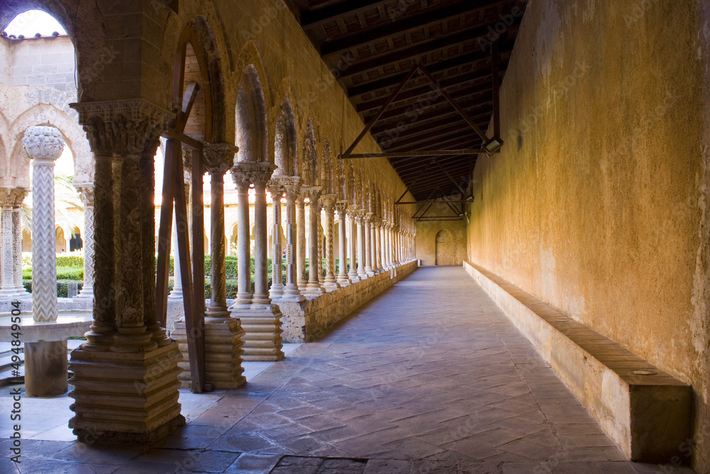 Monastery's garden in Monreale, Sicily, Italy