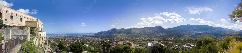 Panorama from the Monreale town, Sicily, Italy