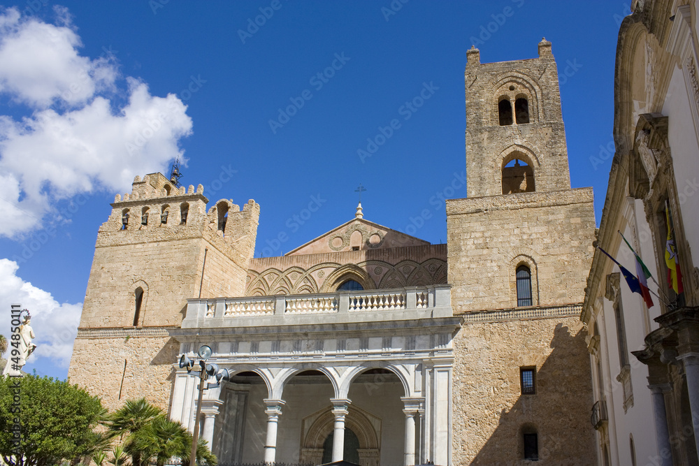 Bell tower of Cathedral of Monreale, Sicily, Italy