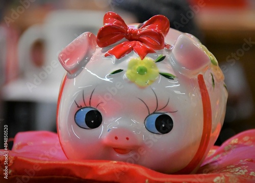 Chinese style cute pig coin and money saver