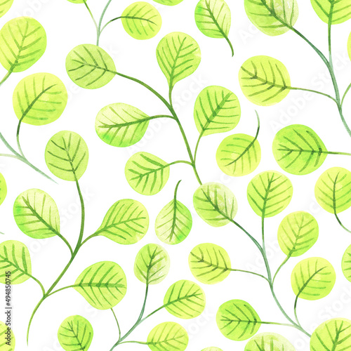 Abstract green yellow acid leaves watercolor beautiful seamless patterns nice illstration