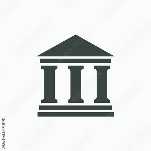 Bank building, architecture, money, dollar, finance icon vector symbol 