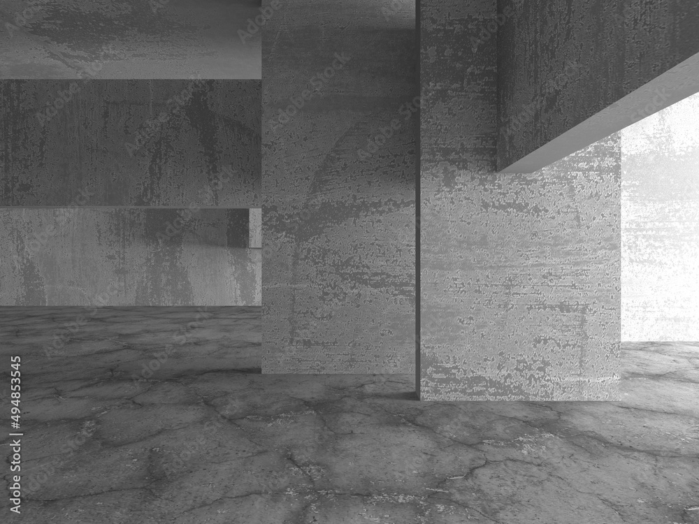 Dark Concrete Wall Architecture. Empty Room Dark Concrete Wall Architecture. Empty Room