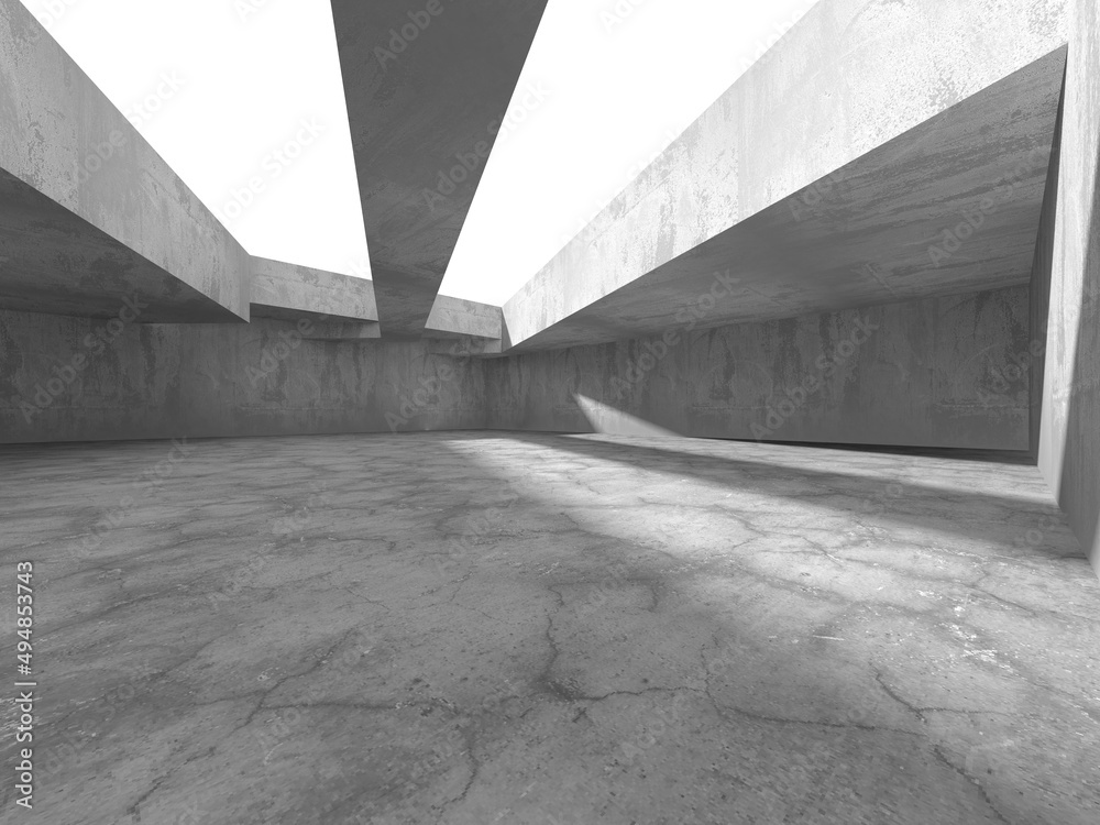 Dark Concrete Wall Architecture. Empty Room Dark Concrete Wall Architecture. Empty Room