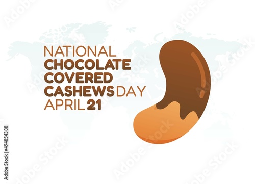 vector graphic of national chocolate covered cashews day good for national chocolate covered cashews day celebration. flat design. flyer design.flat illustration.