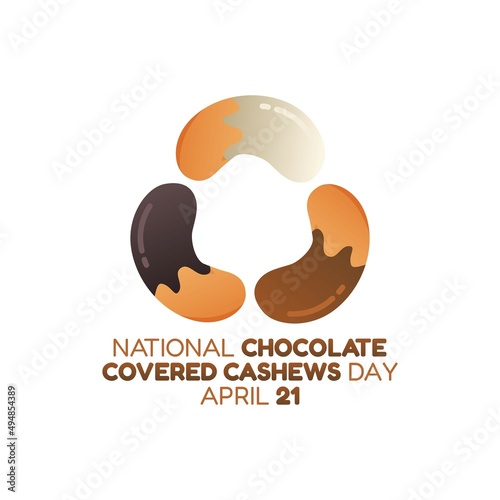 vector graphic of national chocolate covered cashews day good for national chocolate covered cashews day celebration. flat design. flyer design.flat illustration.
