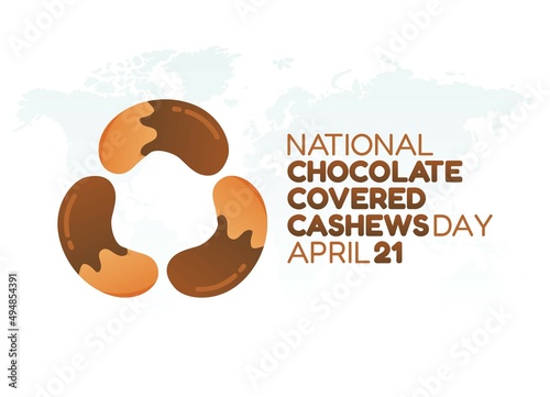 vector graphic of national chocolate covered cashews day good for national chocolate covered cashews day celebration. flat design. flyer design.flat illustration.