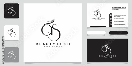 Initial letter AS,SA luxury Logo design Vector with business card design