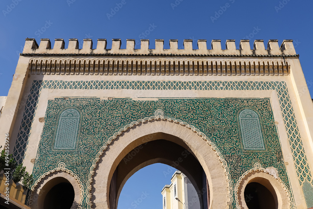 Blue Gate, Bab Bou Jeloud in Fez, Morocco