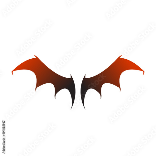 Devil wings logo icon flat style vector illustration isolated on white background